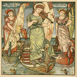 Ich sah drei Schiffe, aus Walter Cranes Malbuch, veröffentlicht 1889